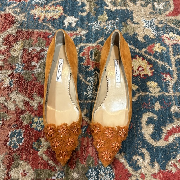 Oscar de la Renta rust orange heels size 7.5 - Picture 2 of 8